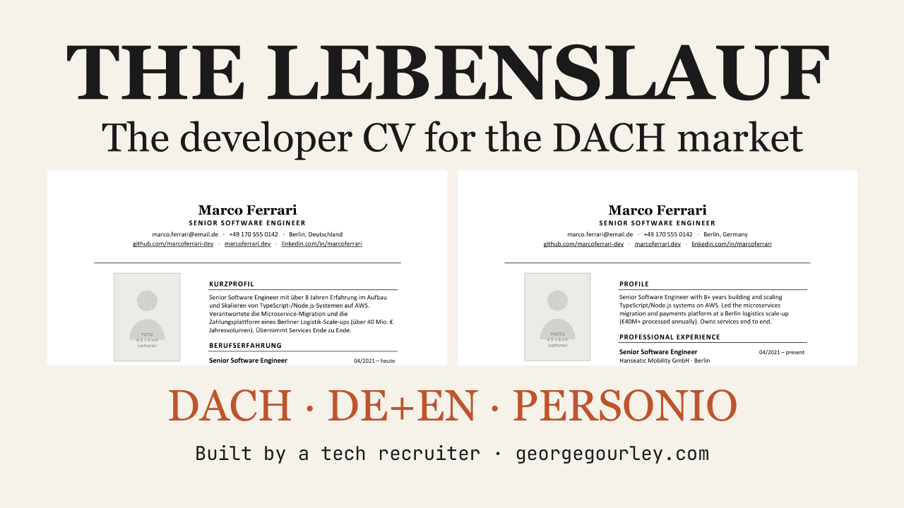 The Lebenslauf CV template preview